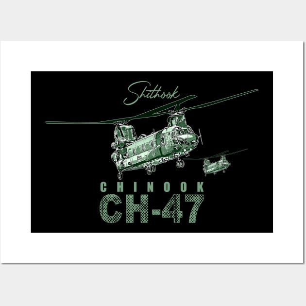 CH-47 Chinook helicopter Wall Art by aeroloversclothing